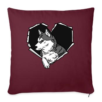 Ripped Husky Face Ripped Hole Dog - Sofa pillowcase 17,3'' x 17,3'' (45 x 45 cm) - burgundy - Front