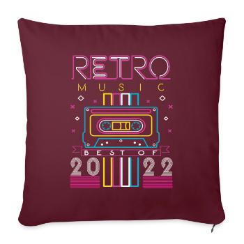 Le meilleur de 2022 Retro Cassette Vintage Anniversaire - Housse de coussin décorative 45 x 45 cm - bordeaux - Devant