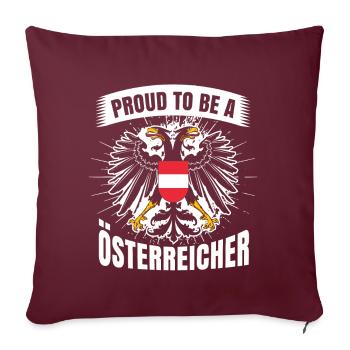 Österreich Tshirt - Sofakissenbezug 45 x 45 cm - Burgunderrot - Vorne