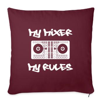 DJ Gift Musique Disc Jockey Disco Techno Rave - Housse de coussin décorative 45 x 45 cm - bordeaux - Devant