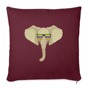 Elephant Tshirt pour Elephant Elephant Kids Zoo - Housse de coussin décorative 45 x 45 cm - bordeaux - Devant
