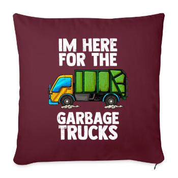 Éboueur - Housse de coussin décorative 45 x 45 cm - bordeaux - Devant