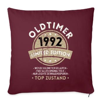 30 Jahre Oldtimer 1992 Jahrgang Geburtstag - Sofakissenbezug 45 x 45 cm - Burgunderrot - Vorne