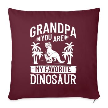 Grand-père dinosaure Grand-père Saurus Opasaurus - Housse de coussin décorative 45 x 45 cm - bordeaux - Devant
