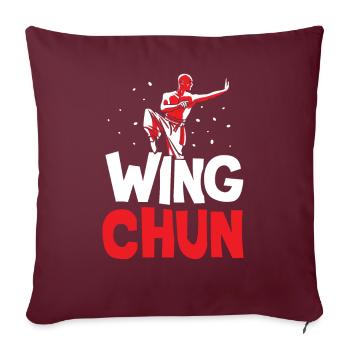 Wing Chun Training Kampfsport Trainer Kampfkunst - Sofakissenbezug 45 x 45 cm - Burgunderrot - Vorne