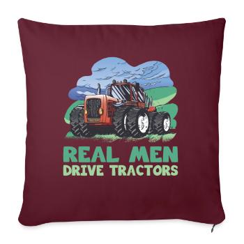 Agriculteur Real Men Drive Tracteurs Agriculteur - Housse de coussin décorative 45 x 45 cm - bordeaux - Devant
