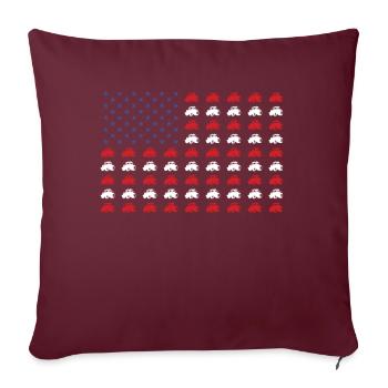 Agriculteur USA Flag Tracteur Agriculteur Agriculture - Housse de coussin décorative 45 x 45 cm - bordeaux - Devant