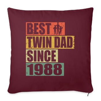 Jumeaux Père Père jumeau depuis 1988 - Housse de coussin décorative 45 x 45 cm - bordeaux - Devant