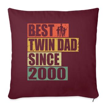 Jumeaux Père Père jumeau depuis 2000 - Housse de coussin décorative 45 x 45 cm - bordeaux - Devant