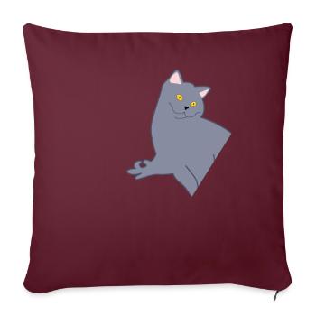 Jeu regardé avec chat Regardé dans - Housse de coussin décorative 45 x 45 cm - bordeaux - Devant