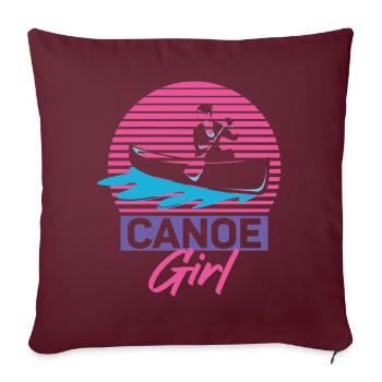 Canoë Canoë Fille Rétro Canoë - Housse de coussin décorative 45 x 45 cm - bordeaux - Devant