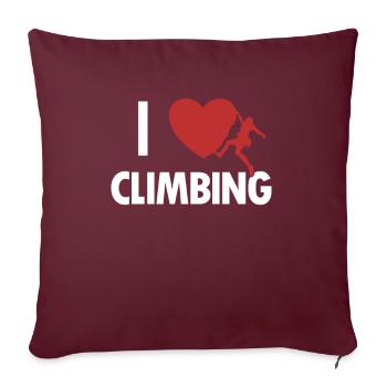I love Climbing Escalade de vitesse Escalade - Housse de coussin décorative 45 x 45 cm - bordeaux - Devant
