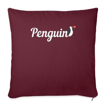 Pingouin Texte Pingouin royal Pingouin empereur - Housse de coussin décorative 45 x 45 cm - bordeaux - Devant