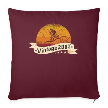 VTT-Bike Mountainbike né en 2007 Anniversaire - Housse de coussin décorative 45 x 45 cm - bordeaux - Devant