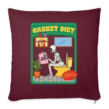 Casket Diet - Vegan Recipes - Skelly's 3 Step Plan - Sofakissenbezug 45 x 45 cm - Burgunderrot - Vorne