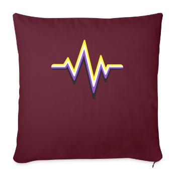 Genre Rythme cardiaque non binaire Fierté non conforme - Housse de coussin décorative 45 x 45 cm - bordeaux - Devant