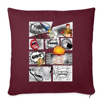 Style comique - Housse de coussin décorative 45 x 45 cm - bordeaux - Devant