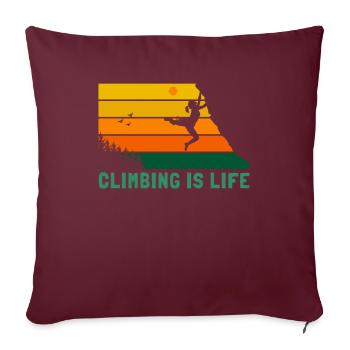 Climbing is Life Sportklettern Speedklettern - Sofakissenbezug 45 x 45 cm - Burgunderrot - Vorne