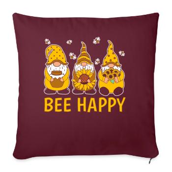 Bee Happy - Sofakissenbezug 45 x 45 cm - Burgunderrot - Vorne