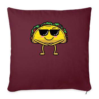 Taco Emoticon Lunettes de soleil - Housse de coussin décorative 45 x 45 cm - bordeaux - Devant
