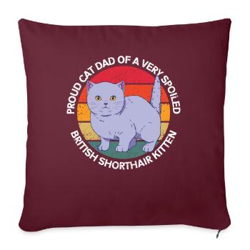British Shorthair Dad Cats Cadeau - Housse de coussin décorative 45 x 45 cm - bordeaux - Devant
