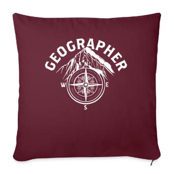 Géographie Profession Géographie Géographie Étudiant - Housse de coussin décorative 45 x 45 cm - bordeaux - Devant