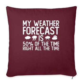 Météorologue Météo Climat Prévisions Météo - Housse de coussin décorative 45 x 45 cm - bordeaux - Devant
