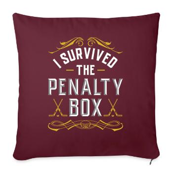 Banc de pénalité de hockey sur glace Banc de pénalité Joueurs de hockey sur glace - Housse de coussin décorative 45 x 45 cm - bordeaux - Devant