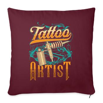 Tatoueur Tattoo Tattoo Tattoo Studio - Housse de coussin décorative 45 x 45 cm - bordeaux - Devant