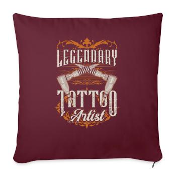 Tatouage légendaire Tattoo Artist Tattoo - Housse de coussin décorative 45 x 45 cm - bordeaux - Devant