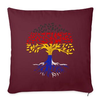 Racines Arbre Allemagne Finlande - Housse de coussin décorative 45 x 45 cm - bordeaux - Devant