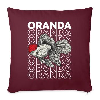 Oranda Goldfish 80's Style Fancy Goldfish Propriétaire - Housse de coussin décorative 45 x 45 cm - bordeaux - Devant