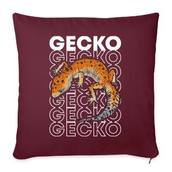 Leopard Gecko 80's Reptile Keeper Gecko Propriétaire - Housse de coussin décorative 45 x 45 cm - bordeaux - Devant