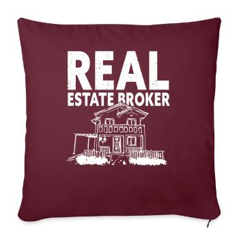 Agents immobiliers Vente de maisons immobilières - Housse de coussin décorative 45 x 45 cm - bordeaux - Devant