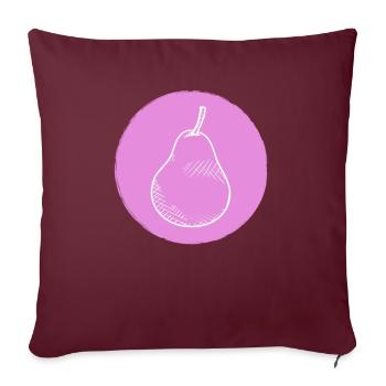 Poire - Housse de coussin décorative 45 x 45 cm - bordeaux - Devant
