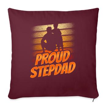 Fier beau-père Fête des pères beau-père Beau-père - Housse de coussin décorative 45 x 45 cm - bordeaux - Devant
