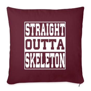 Squelette disant drôle - Housse de coussin décorative 45 x 45 cm - bordeaux - Devant