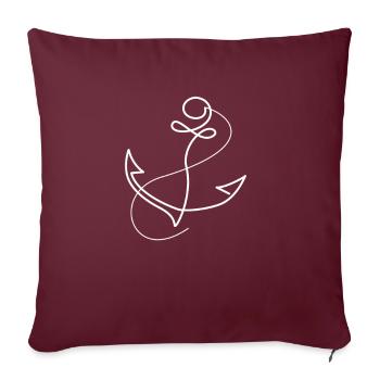 Ancre maritime - Housse de coussin décorative 45 x 45 cm - bordeaux - Devant