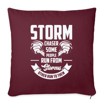 Storm Hunter Tornados Storm Chaser Cadeau - Housse de coussin décorative 45 x 45 cm - bordeaux - Devant