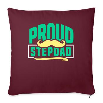 Fier beau-père Beau-père Beau-père Fête des pères - Housse de coussin décorative 45 x 45 cm - bordeaux - Devant