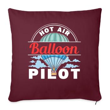 Vol en montgolfière Pilote en montgolfière - Housse de coussin décorative 45 x 45 cm - bordeaux - Devant