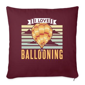 J’adore le vol en montgolfière - Housse de coussin décorative 45 x 45 cm - bordeaux - Devant
