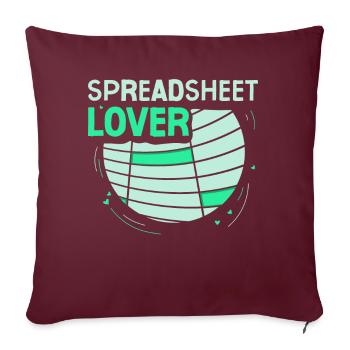 Liebhaber Von Spreadsheets Spreadsheet Tabelle - Sofakissenbezug 45 x 45 cm - Burgunderrot - Vorne