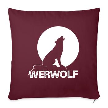 Loup-garou Pleine Lune Wolf Wolf Pack - Housse de coussin décorative 45 x 45 cm - bordeaux - Devant
