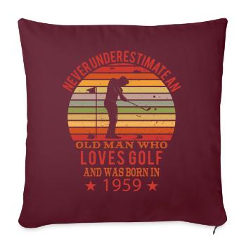 Golfeur Golfeur Né en 1959 Anniversaire - Housse de coussin décorative 45 x 45 cm - bordeaux - Devant