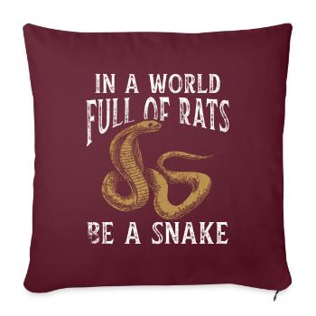 Schlange Geschenk Tier Reptil Cobra Python Boa - Sofakissenbezug 45 x 45 cm - Burgunderrot - Vorne