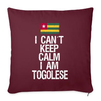 Je ne peux pas rester calme Je suis Tongolese - Housse de coussin décorative 45 x 45 cm - bordeaux - Devant