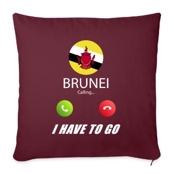 Brunei appelle les drapeaux Lusiger en disant - Housse de coussin décorative 45 x 45 cm - bordeaux - Devant