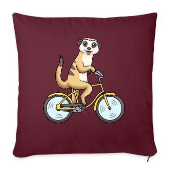 Suricates Cyclisme Surikat Vélo Vélo - Housse de coussin décorative 45 x 45 cm - bordeaux - Devant