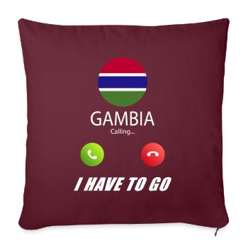 La Gambie appelle les drapeaux lusiger en disant - Housse de coussin décorative 45 x 45 cm - bordeaux - Devant